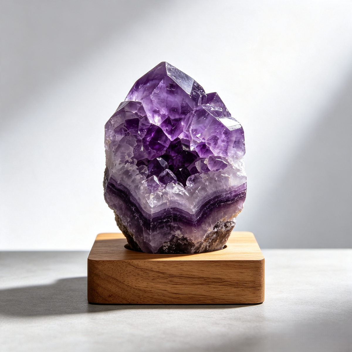 Climatese® Purple Crystal-Effect Cluster Ornament with Wooden Base