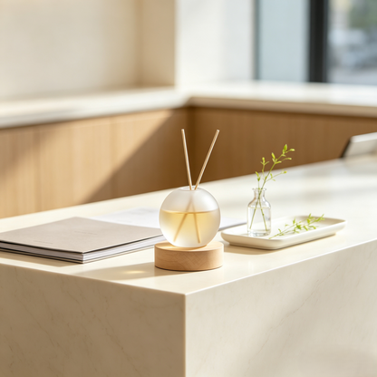 Climatese® Frosted Glass Reed Diffuser Bottle with Wood Base