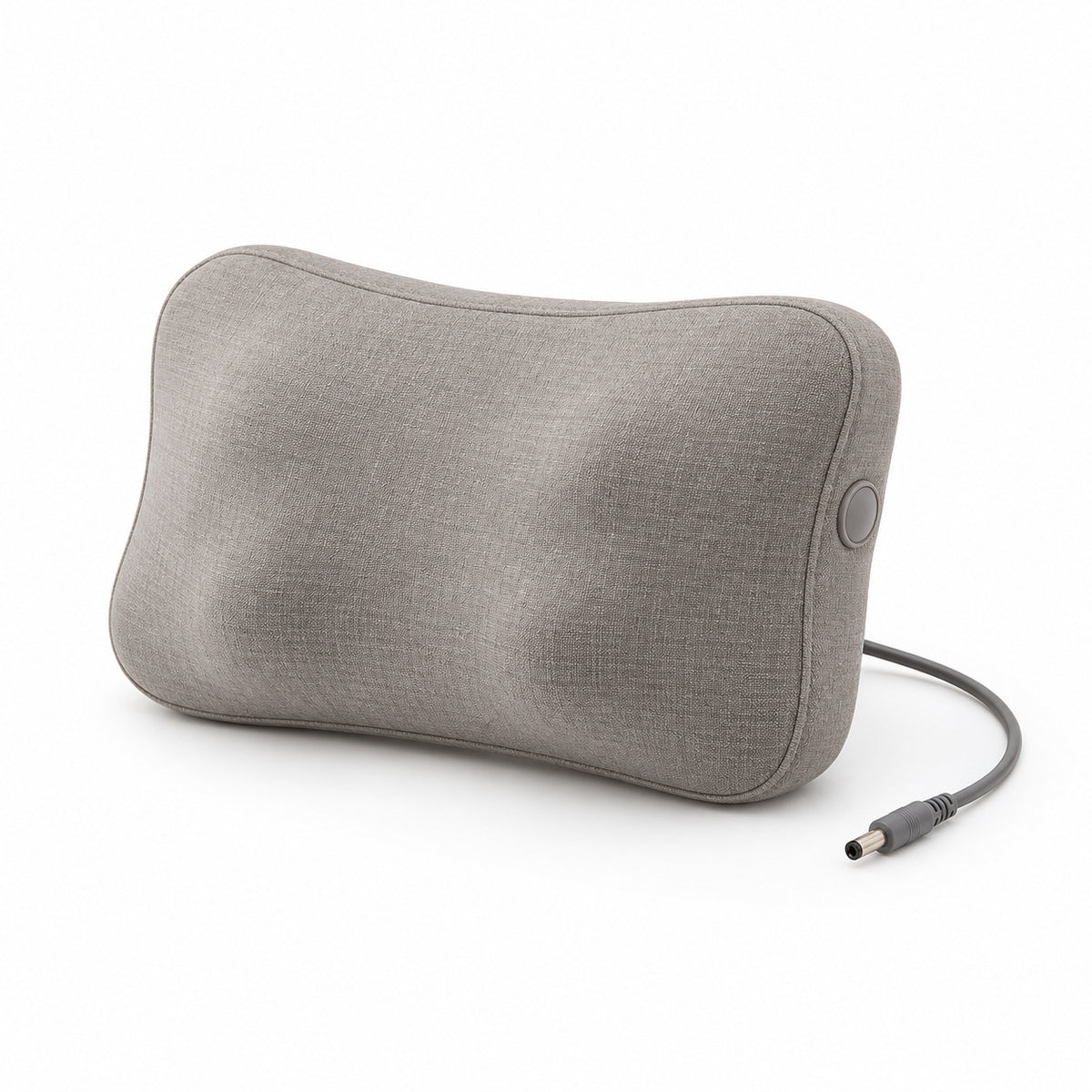 Climmatee Soft Taupe Contoured Massage Pillow with Minimal Button Detail
