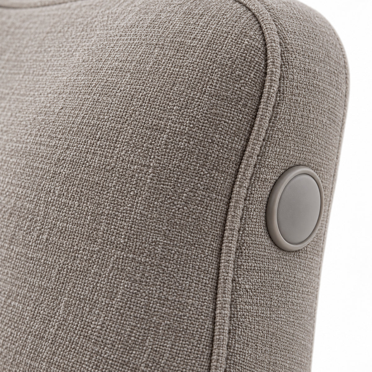 Climmatee Soft Taupe Contoured Massage Pillow with Minimal Button Detail