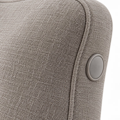 Climmatee Soft Taupe Contoured Massage Pillow with Minimal Button Detail