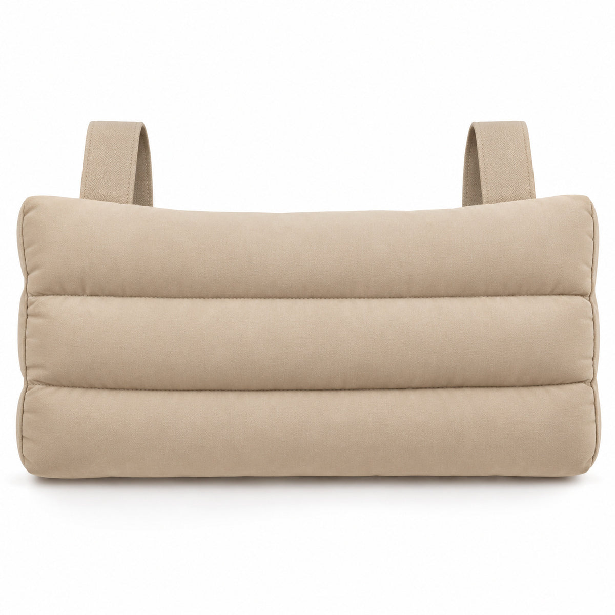 Climmatee Beige Padded Recliner Arm Cushion with Strap Design