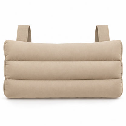 Climmatee Beige Padded Recliner Arm Cushion with Strap Design