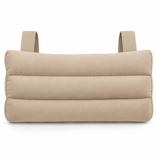 Climmatee Beige Padded Recliner Arm Cushion with Strap Design