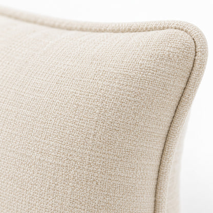 Climmatee Ivory Rectangular Lumbar Pillow with Soft Fabric-Look Texture
