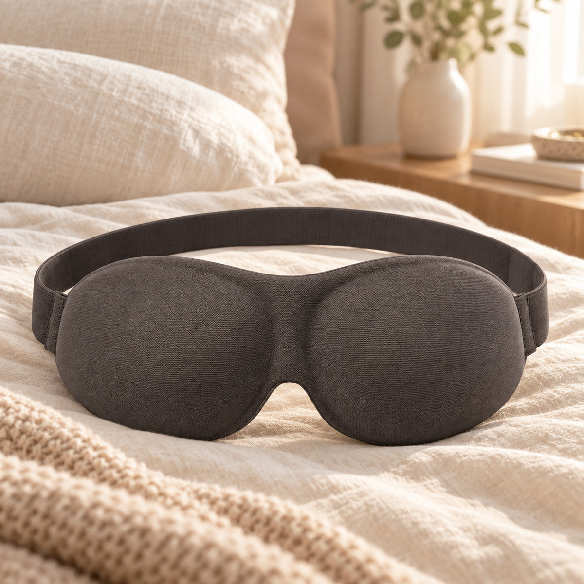 Climmatee Dark Brown Contoured Sleep Mask with Adjustable Strap