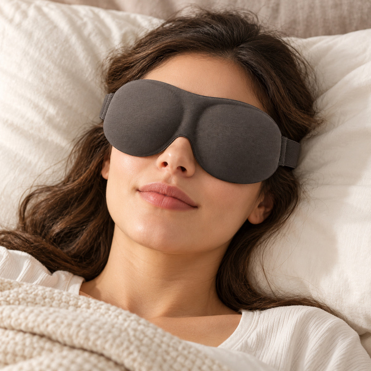 Climmatee Dark Brown Contoured Sleep Mask with Adjustable Strap