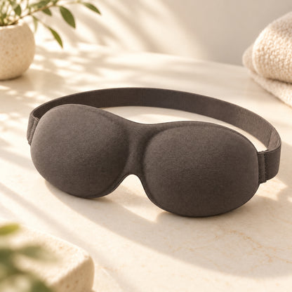 Climmatee Dark Brown Contoured Sleep Mask with Adjustable Strap