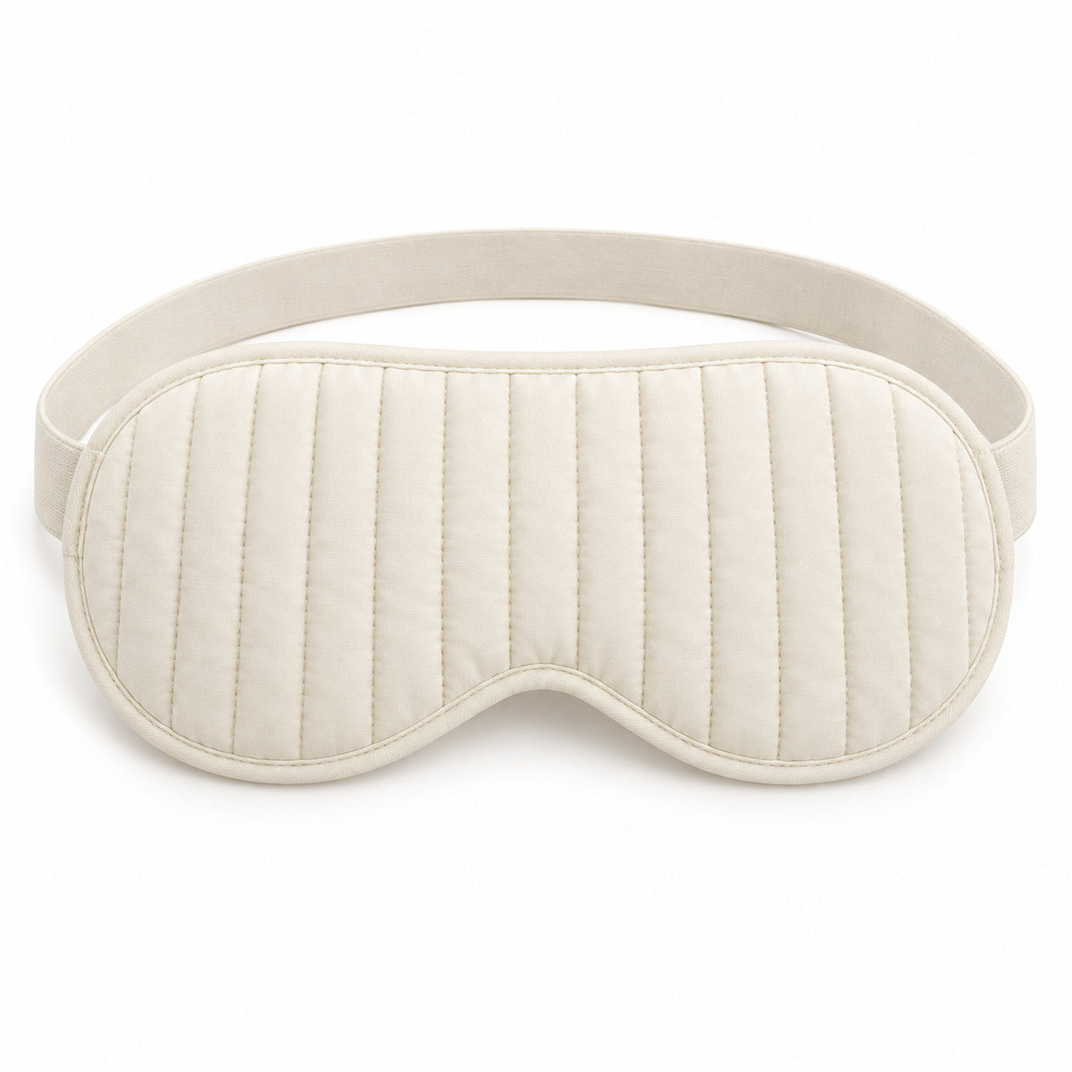 Climmatee Ivory Quilted Sleep Mask with Soft Strap Design