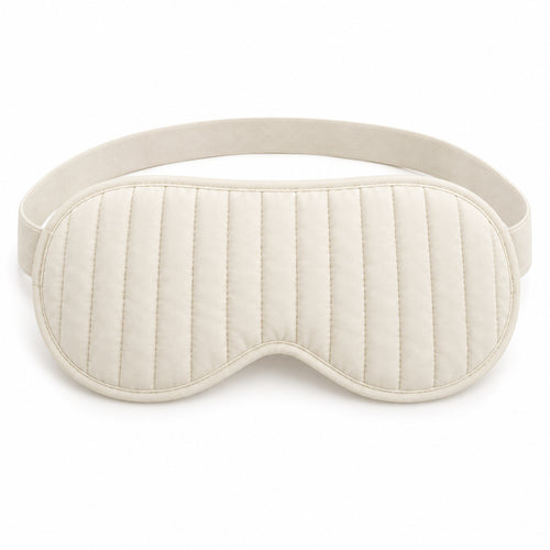 Climmatee Ivory Quilted Sleep Mask with Soft Strap Design
