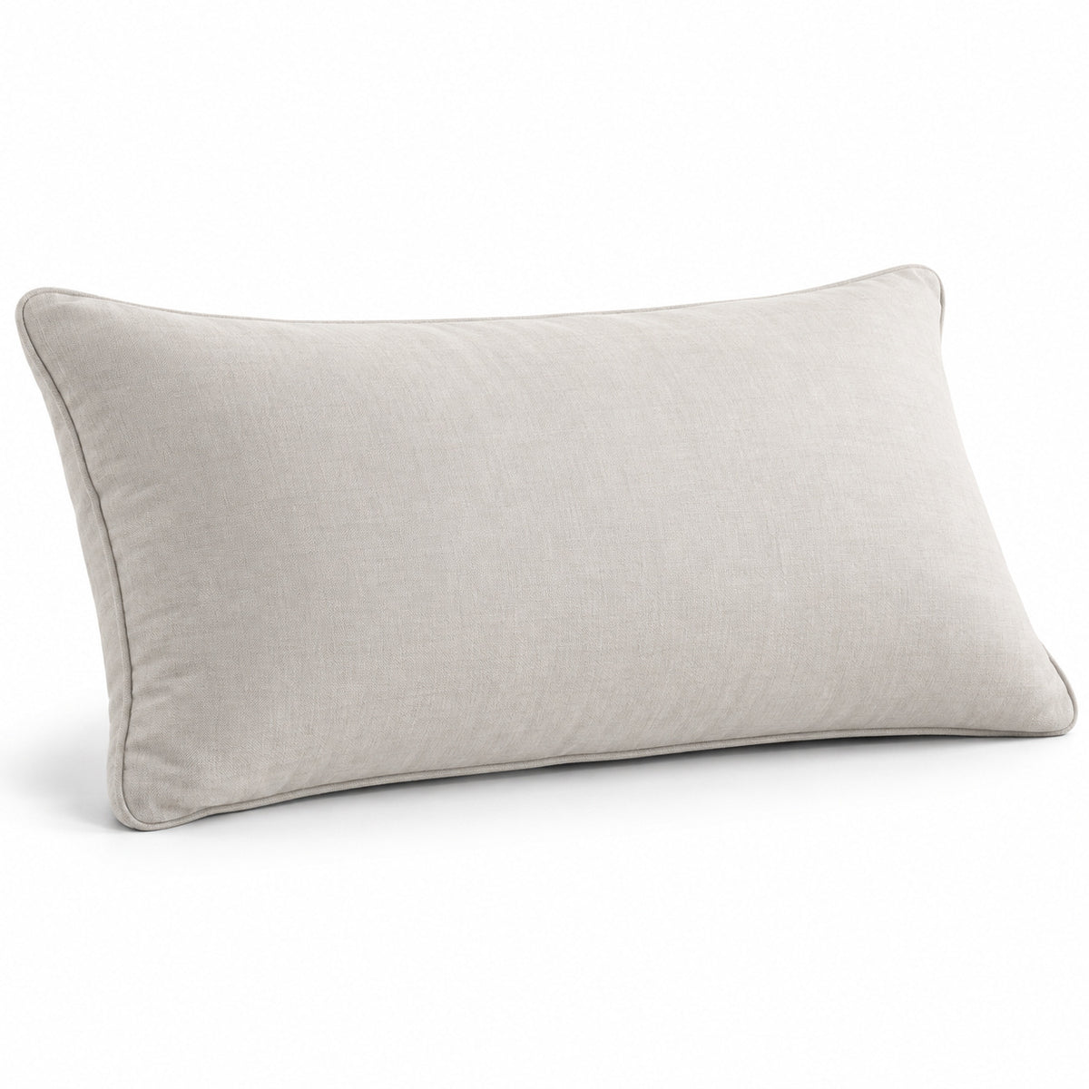 Climmatee Light Beige Rectangular Pillow with Soft Fabric-Look Texture
