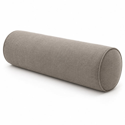 Climmatee Taupe Cylindrical Bolster Pillow with Fabric-Look Texture
