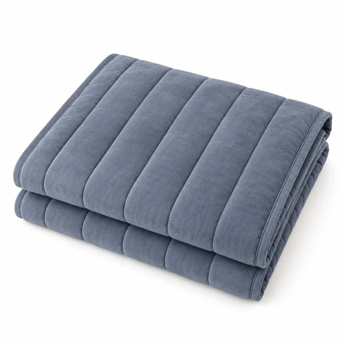 Climmatee Blue Quilted Weighted Blanket with Soft Channel Design