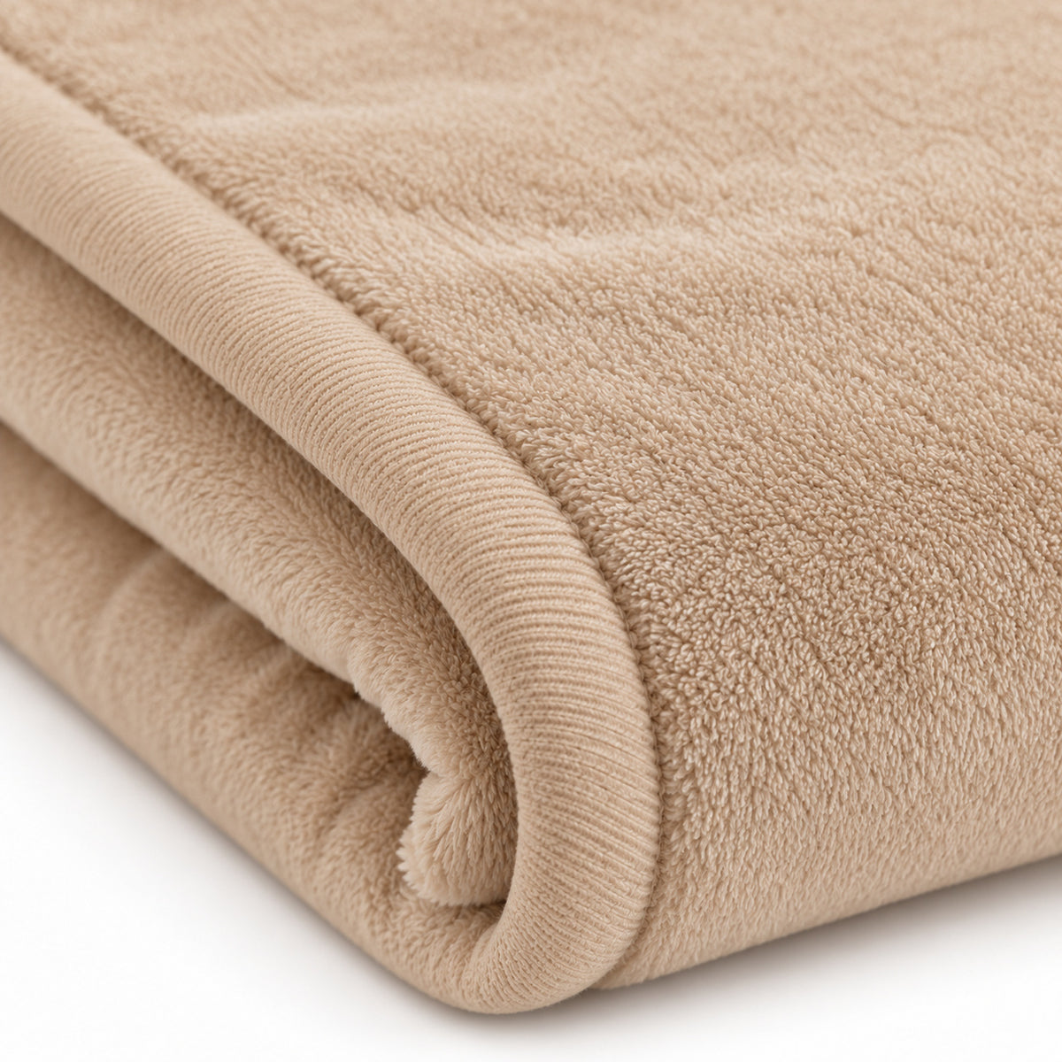 Climmatee Beige Plush-Look Throw Blanket with Soft Folded Design